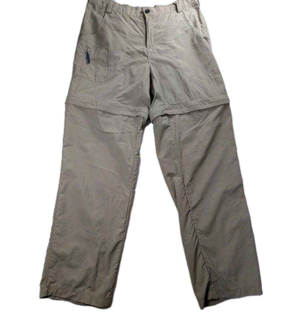 White Sierra Convertible Hiking Pants Women L Khaki 33x31 Zip Off Gorpcore